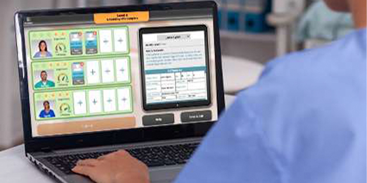 A nurse demonstrating the Prioritization of Care virtual simulation